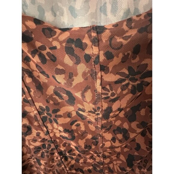 NWT Steve Madden Women’s Hayden Long Sleeve Sheer Brown Square Neck Top - Sz 2X - Picture 6 of 9